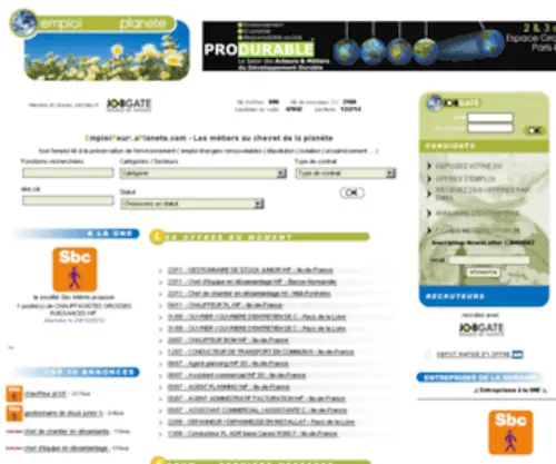 Emploipourlaplanete.com(Emploi énergies renouvelables) Screenshot