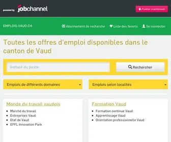 Emplois-Vaud.ch(Toutes les offres d'emploi disponibles dans le canton de Vaud) Screenshot