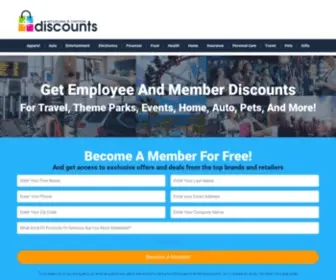 Employeeandmemberdiscounts.com(Employee Discounts Perks) Screenshot