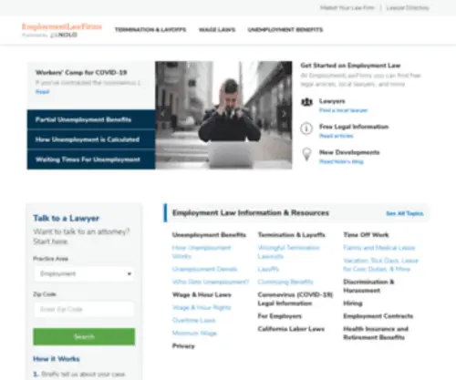 Employmentlawfirms.com(Employment & Labor Law) Screenshot