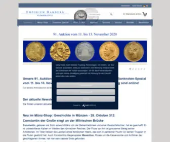 Emporium-Numismatics.com(Emporium Hamburg: Ihr Spezialist für Silbermünzen und Goldmünzen) Screenshot