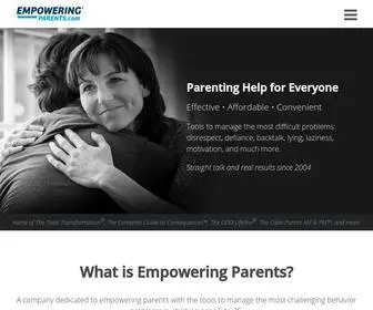 Empoweringparents.com(Parenting help for child behavior problems. Home of The Total Transformation®) Screenshot