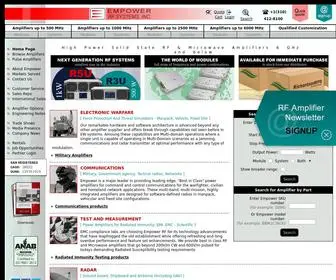 Empowerrf.com(High Power Solid State RF & Microwave Amplifiers 6 GHz and below) Screenshot
