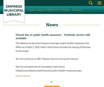 Empresslibrary.ca(Empress Municipal Library) Screenshot