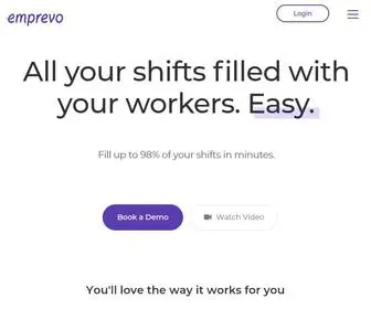 Emprevo.com(A digital workplace platform for filling shifts) Screenshot