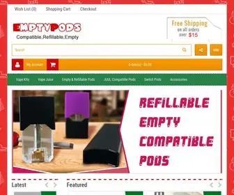 Emptypods.com(Refillable JUUL Pods & Empty JUUL Pods) Screenshot