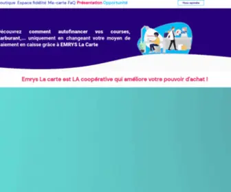 Emrys-Lacarte.com(EMRYS LA CARTE: Ne payez plus vos courses grâce à notre Coopérative) Screenshot