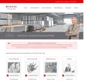 EMS-Baustoffhandel.de(Kunststoffprofile und Aluprofile aus deutscher Herstellung) Screenshot