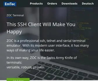 Emtec.com(ZOC is a SSH client software for Windows) Screenshot