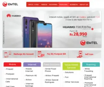 Emtel.com(Prepaid, Postpaid, Broadband) Screenshot