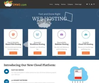EMWD.com(Mailman, WordPress, and Cloud Hosting Provider) Screenshot