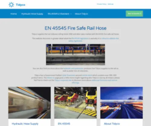 EN45545-2.co.uk(ENFire Safe Rail Hose to European Standard from Tidyco) Screenshot