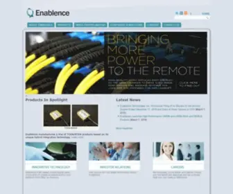Enablence.com(Optical products to meet explosive bandwith demand) Screenshot