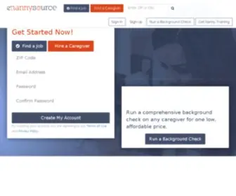 Enannysource.com(Find Nannies) Screenshot