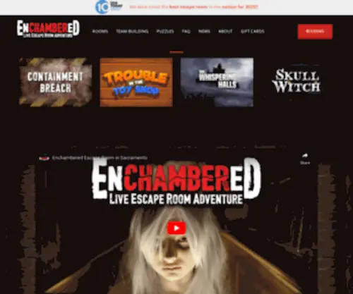 Enchambered.com(Enchambered Escape Room Sacramento) Screenshot