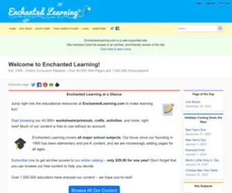 Enchantedlearning.com(Worksheets) Screenshot
