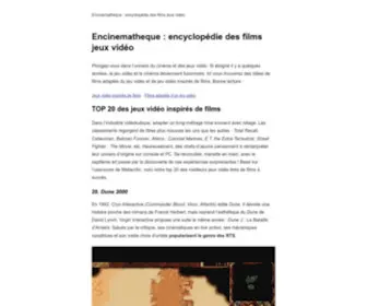 Encinematheque.fr(Encyclopédie des films jeux vidéo) Screenshot