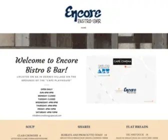 Encorediningcapecod.com(Encore Bistro and Bar) Screenshot