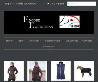 Encoreequestrian.com(Encore Equestrian Tack and Apparel) Screenshot