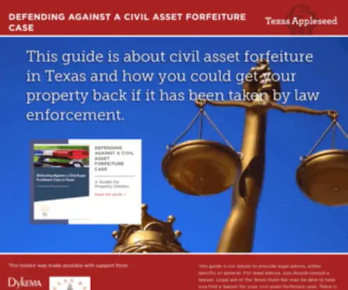 Endforfeitureabusetx.org(Defending Against A Civil Asset Forfeiture Case) Screenshot