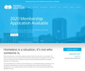 Endhomelessnesskent.org(Ending and preventing homeless throughout Kent County) Screenshot