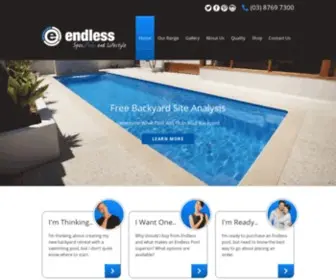 Endlesspoolsandspas.com.au(Swimming Pools Melbourne) Screenshot