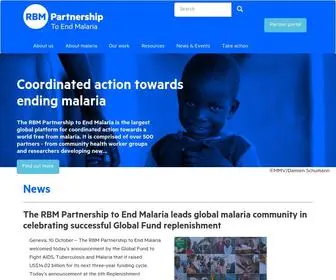Endmalaria.org(RBM Partnership to End Malaria) Screenshot