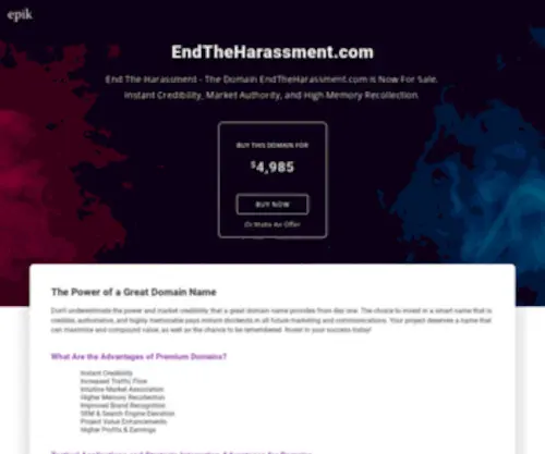 Endtheharassment.com(End The Harassment) Screenshot