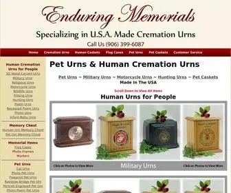 Enduringmemorials.com(Pet Urns & Human Urns) Screenshot