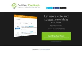 Enduserfeedback.com(Let users vote and suggest new ideas. Pick the best ideas. Improve your product. Inc) Screenshot