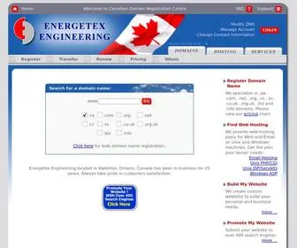 Energetex.com(Domain Registration Centre) Screenshot