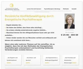 Energetische-PSYchotherapien.com(Psychologische Praxis Mechthild Köster) Screenshot