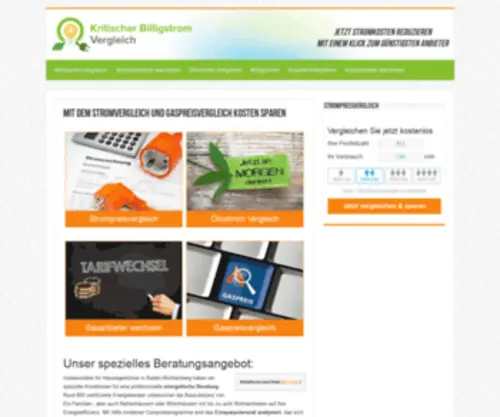 Energiesparcheck.de(Sparen mit einem Stromvergleich oder Gaspreisvergleich) Screenshot