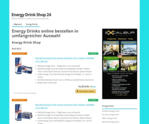 Energy-Drink-Shop24.de(Energy Drinks online bestellen in umfangreicher Auswahl) Screenshot