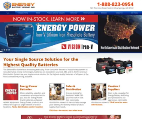 Energybattery.com(Energy Battery Group) Screenshot