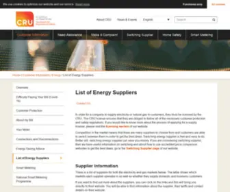 Energycustomers.ie(CRU Communication Guidelines for Suppliers and Network Operators) Screenshot