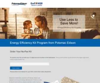 Energykitpe.com(FirstEnergy Potomac Edison Efficiency Kit) Screenshot