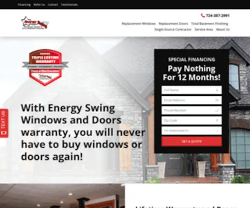 Energyswingwindows.com(Replacement Windows Pittsburgh) Screenshot