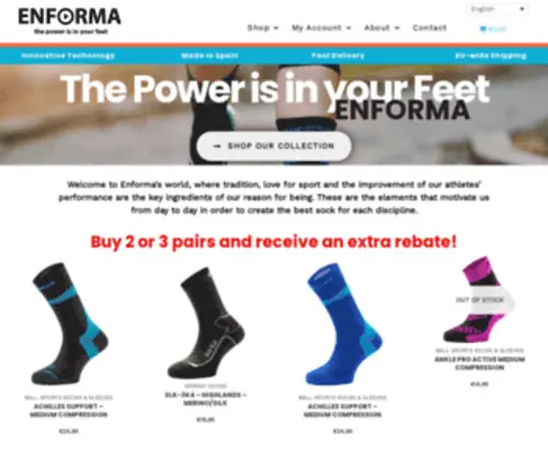 Enformasocks.eu(Sports socks from Enforma Socks) Screenshot