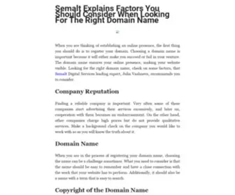 Enfreine.com(Semalt Explains Factors You Should Consider When Looking For The Right Domain Name) Screenshot