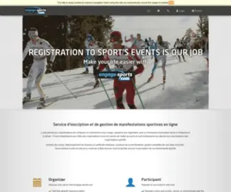 Engage-Sports.com(Inscription) Screenshot
