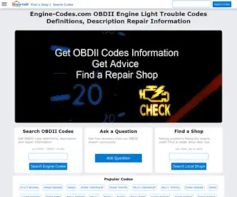 Engine-Codes.com(OBDII Engine Light Trouble Codes Definitions) Screenshot