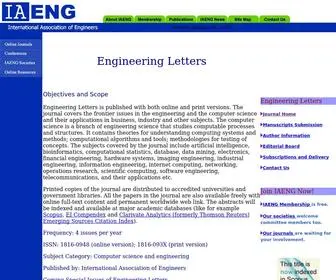 Engineeringletters.com(Engineering Letters (IAENG)) Screenshot