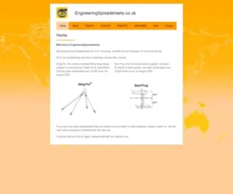 Engineeringspreadsheets.co.uk(Engineering Spreadsheets Excel Programs for Structural Design) Screenshot