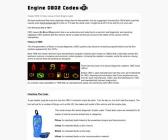 Engineobd2Codes.com(Check Engine OBD 2 Code Reasons) Screenshot