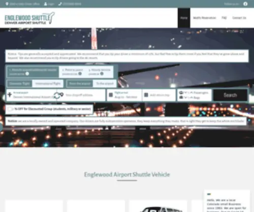 Englewoodshuttle.com(Denver airport shuttle) Screenshot