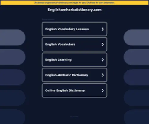 EnglishamhariCDictionary.com(English Amharic Dictionary) Screenshot