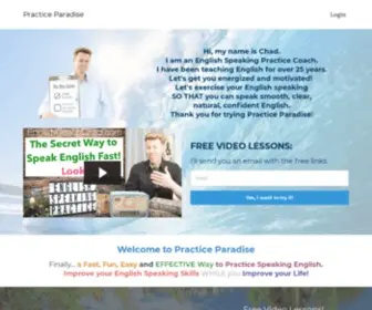 Englishcoachchad.com(Practice Paradise English Speaking Practice) Screenshot