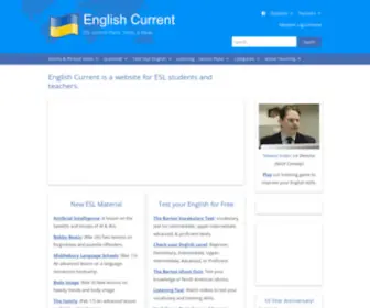 Englishcurrent.com(English Current is a website for ESL students and teachers) Screenshot