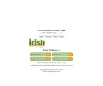 Englishirishdictionary.com(Foclóir gaeilge) Screenshot